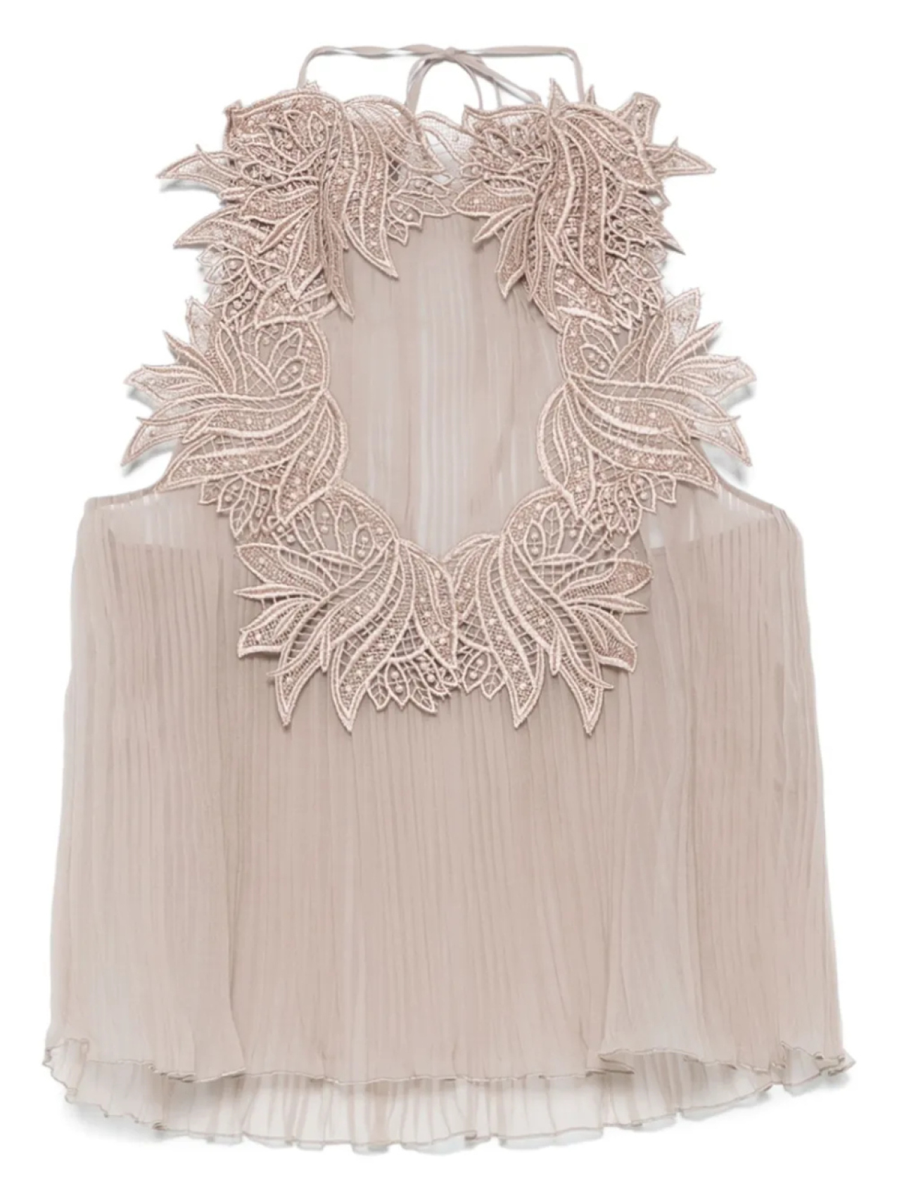 

Плиссированный топ Alberta Ferretti, нейтральный