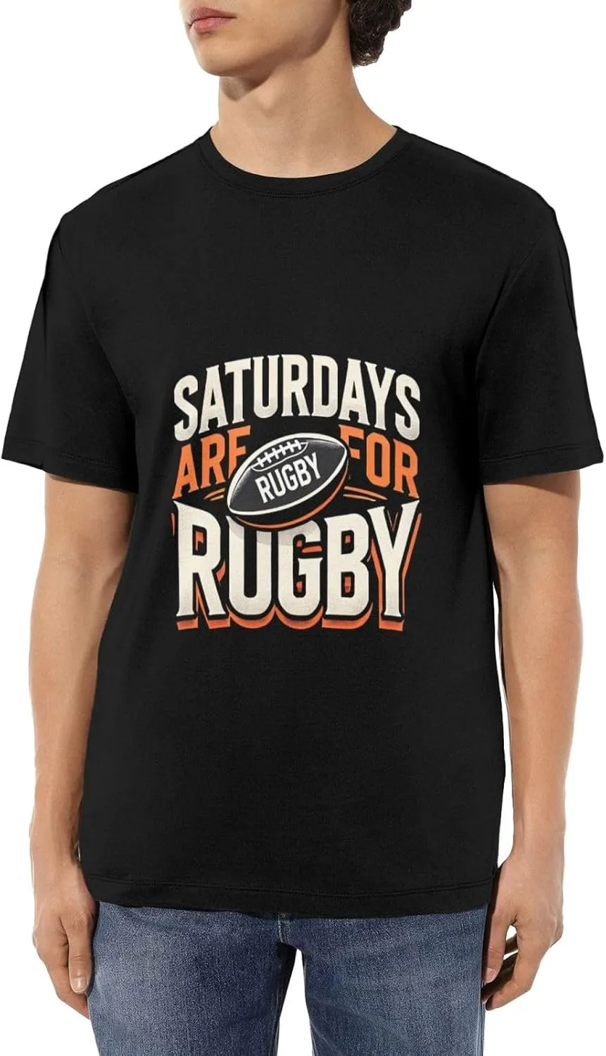 

Классическая футболка с круглым вырезом Unisex Casual Tee Saturdays are for Rugby ShuDianhkqwe