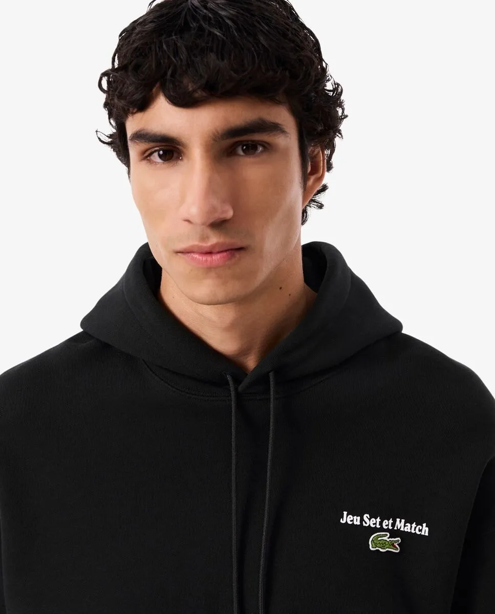 Мужская толстовка с капюшоном с множественными белыми принтами Lacoste — фото 3