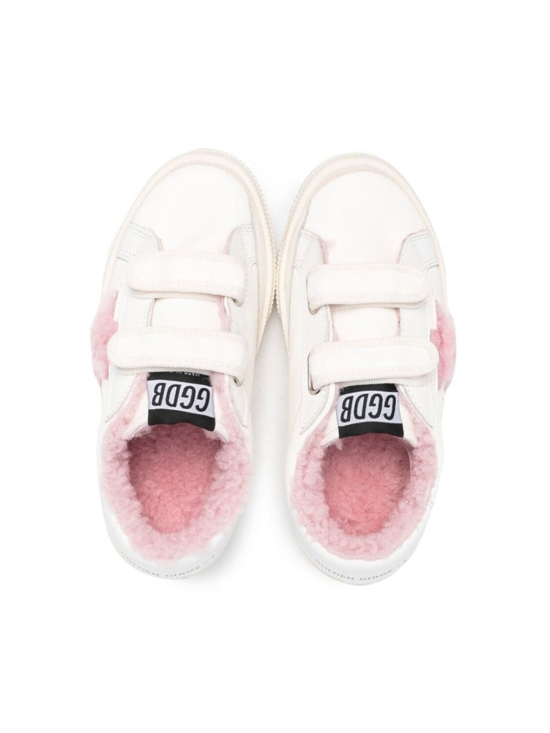 Golden Goose Kids кроссовки с мехом и нашивкой, белый — фото 3