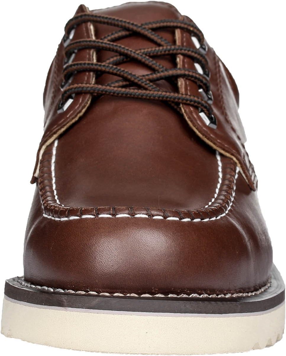 Мужские кожаные оксфорды Golden Fox Work Shoe 4 с мягким носком для строительства и повседневной носки, Moon — фото 2