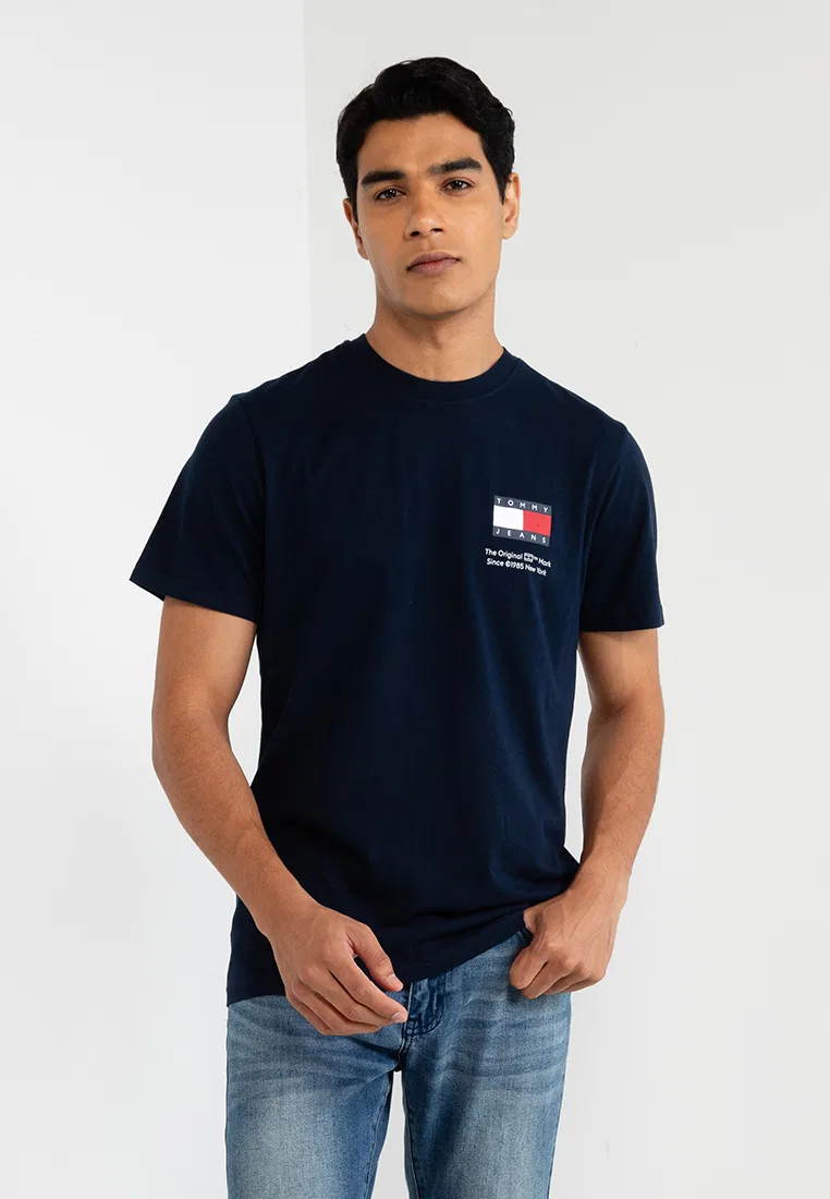 Футболка с коротким рукавом Slim Essential Flag, Tommy Jeans Tommy Hilfiger, темно-синий
