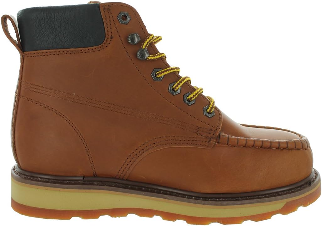 Ботинки Cactus Men’s 627MS с 15 см верхом, стальным носком, мокасиновой моделью, высокой гибкостью, подошвой из полиуретана и резины с двухслойной конструкцией, стальной носок Cactus Work Boots, коричневый — фото 2