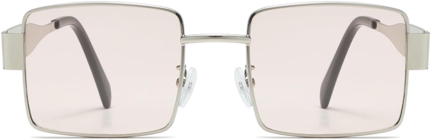 

Солнцезащитные очки Long Keeper Retro прямоугольной формы для женщин и мужчин, металлическая оправа, модные винтажные, маленькие, в стиле 90-х, защита от УФ-излучения, Silver Pink