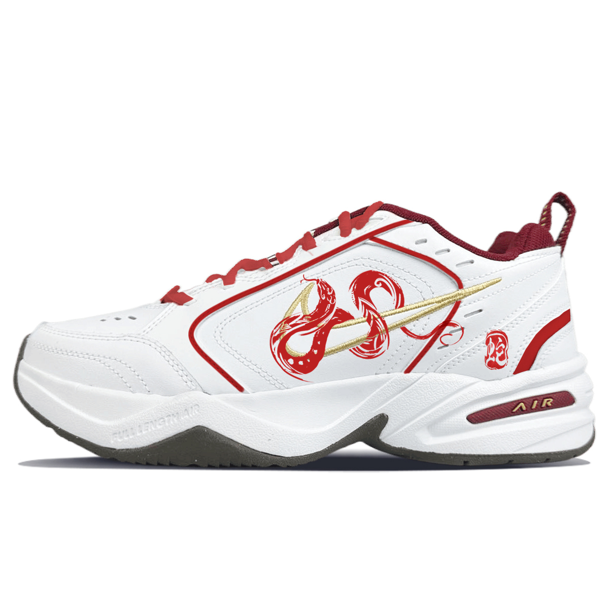 

Nike Air Monarch 4 CNY 'Год Змеи' противоскользящие износостойкие низкие повседневные кроссовки унисекс белый - белый, цвет White