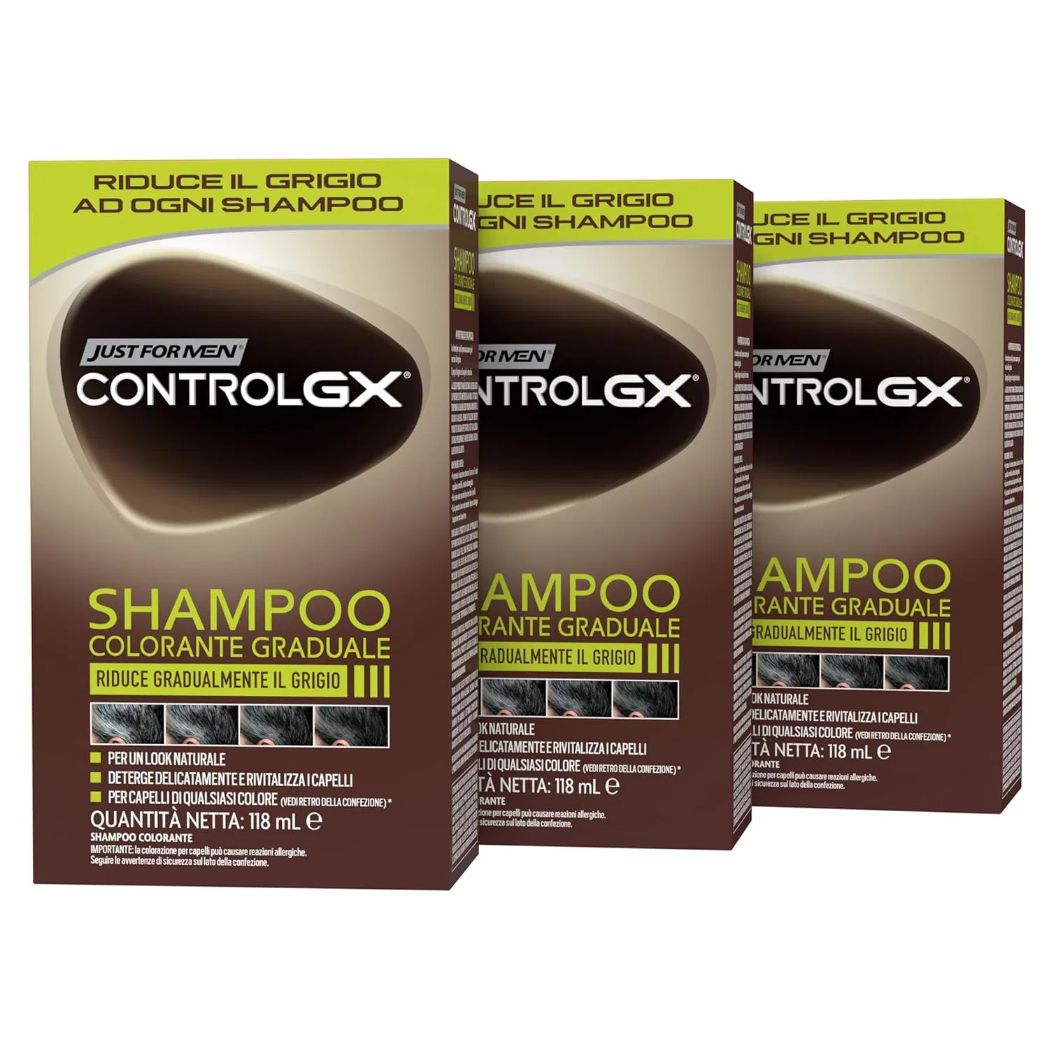 Мужской шампунь Just For Men Control GX Anti-Grigio Graduale, постепенно уменьшающий седину, 118 мл (.) Just For Men, Brown