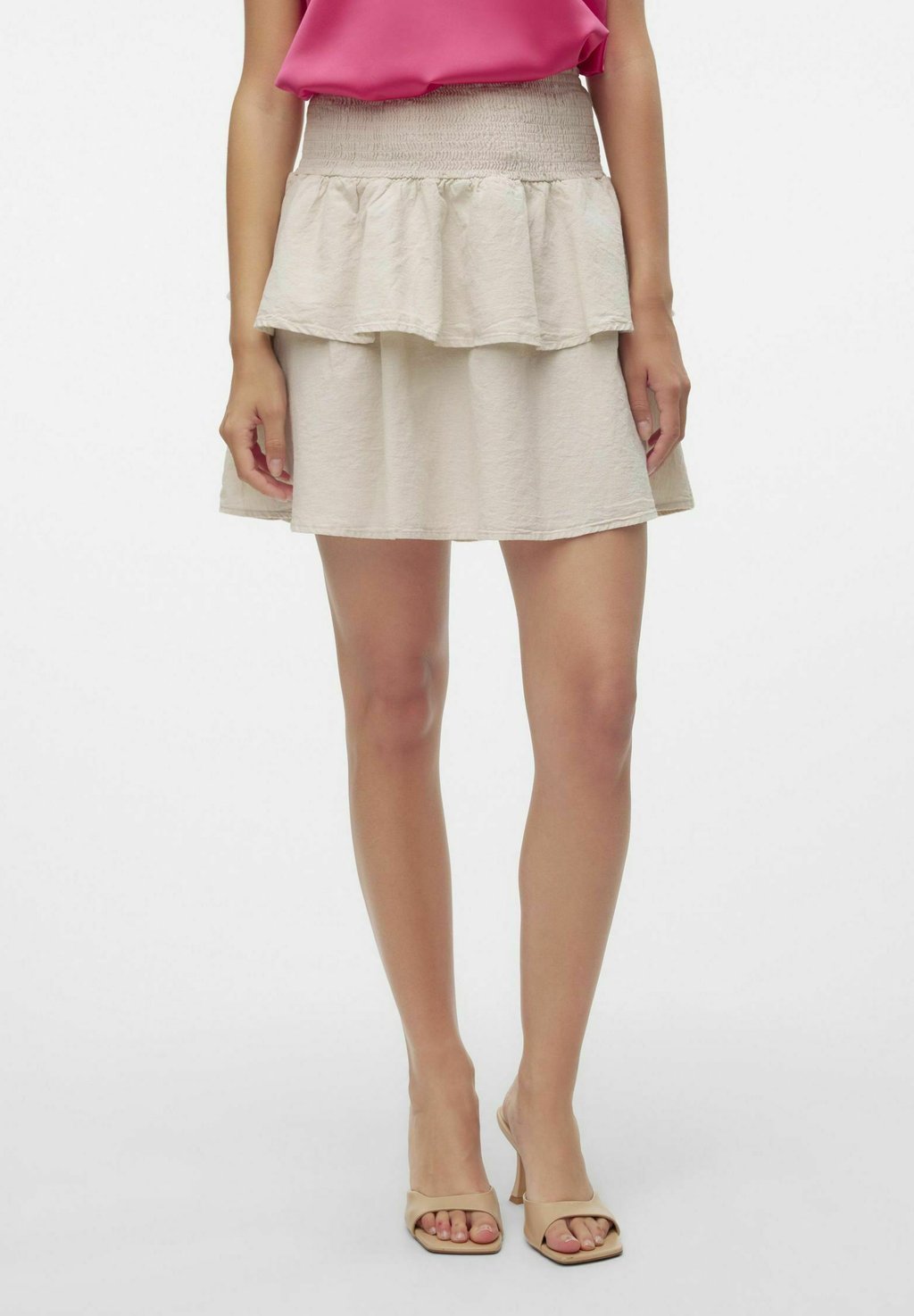 

Мини-юбка VMLUNA KURZER - A-line skirt Vero Moda, серебряный