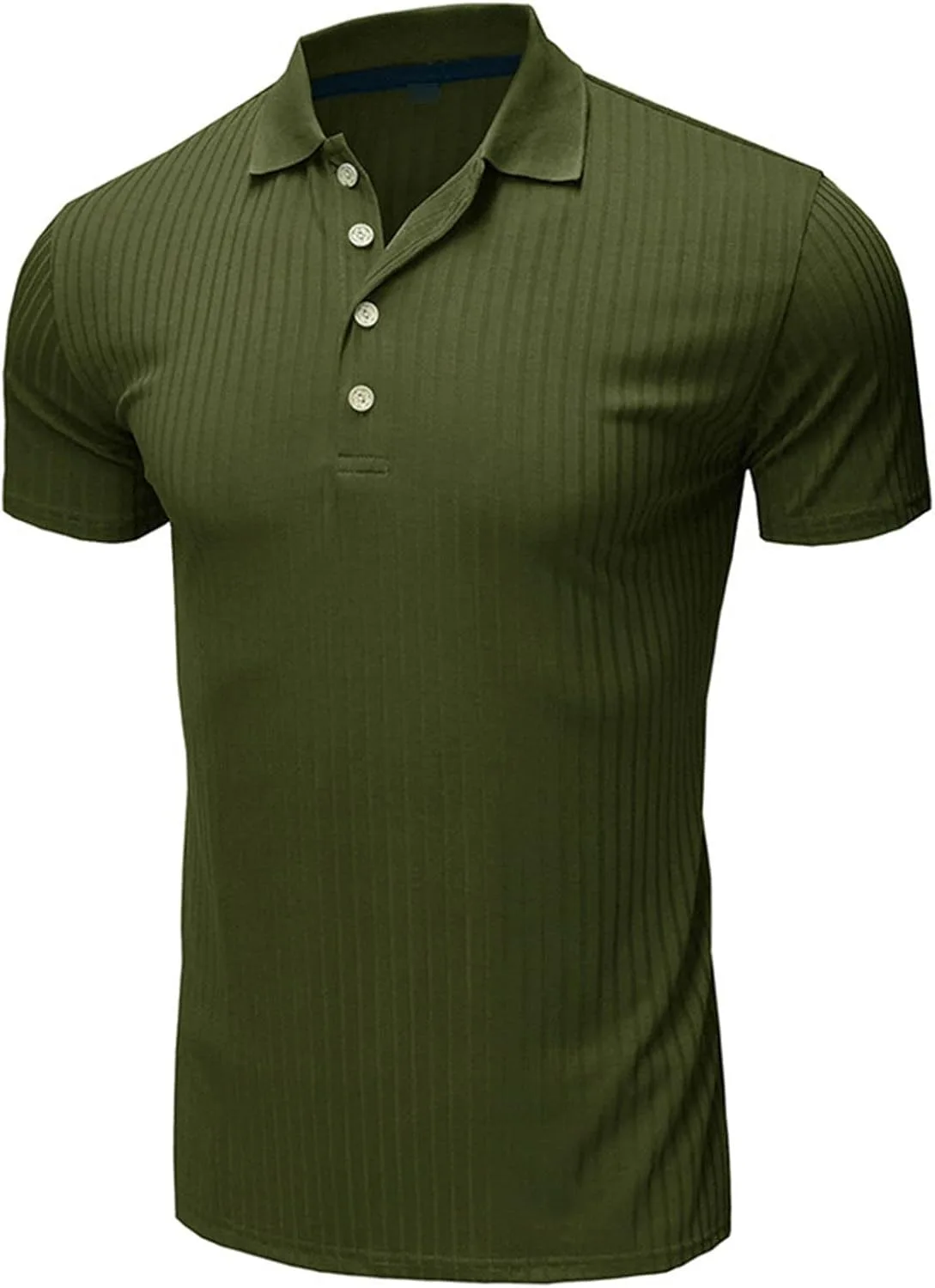 Мужская поло ribbed с коротким рукавом slim fit — фото 3