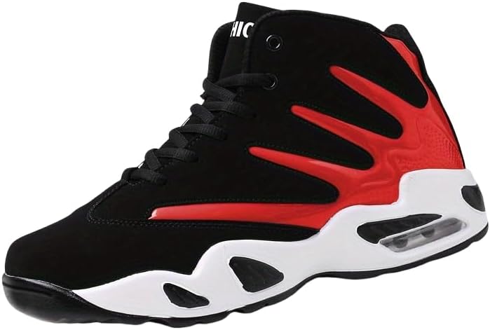 

Мужские баскетбольные кроссовки, комфортные высокие дышащие с противоскользящей подошвой, амортизирующие, на шнуровке, для тренировок, бега и прогулок Hoalox, красный