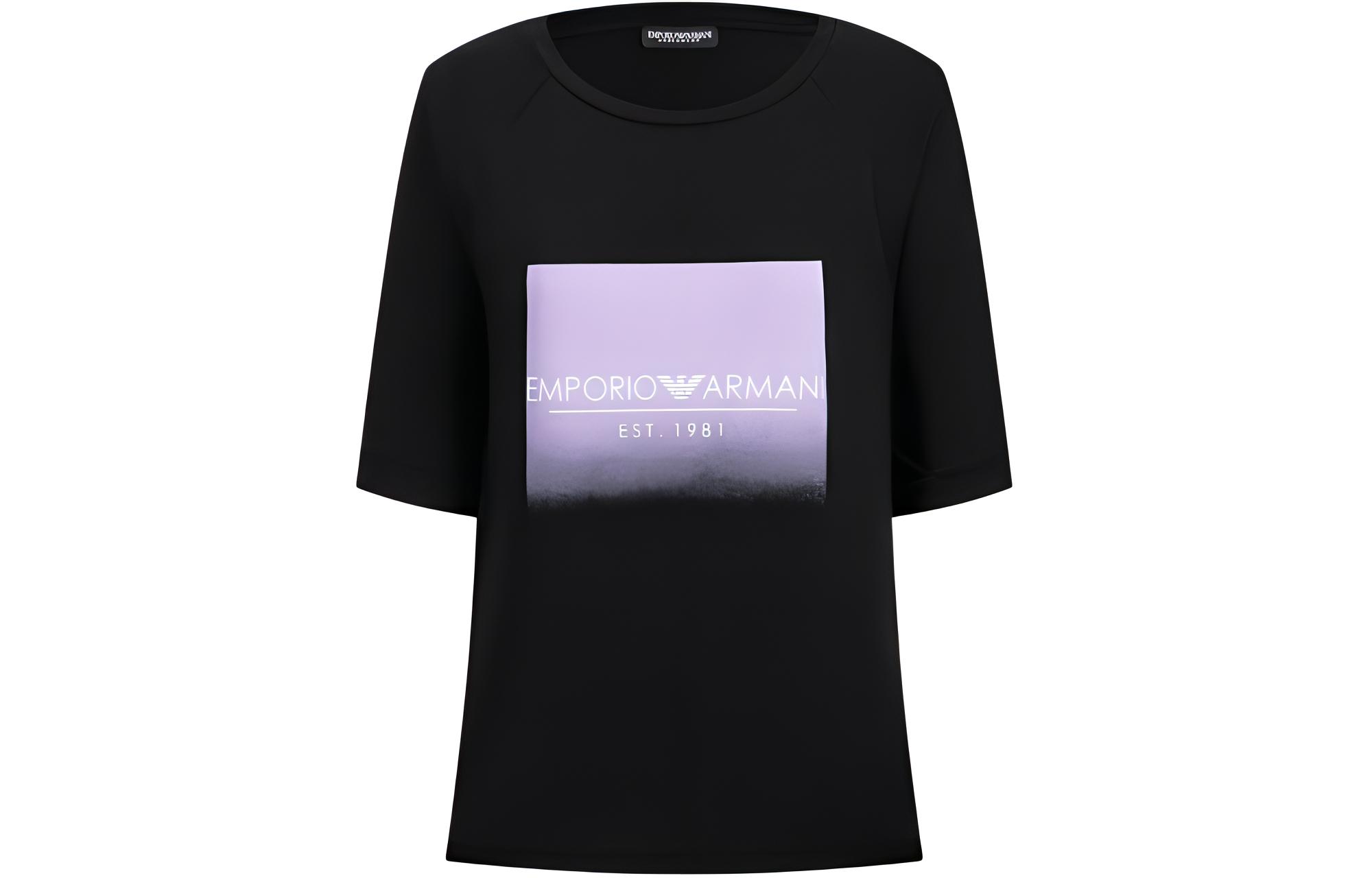 

Футболка женская черная SS24 Regular EMPORIO ARMANI