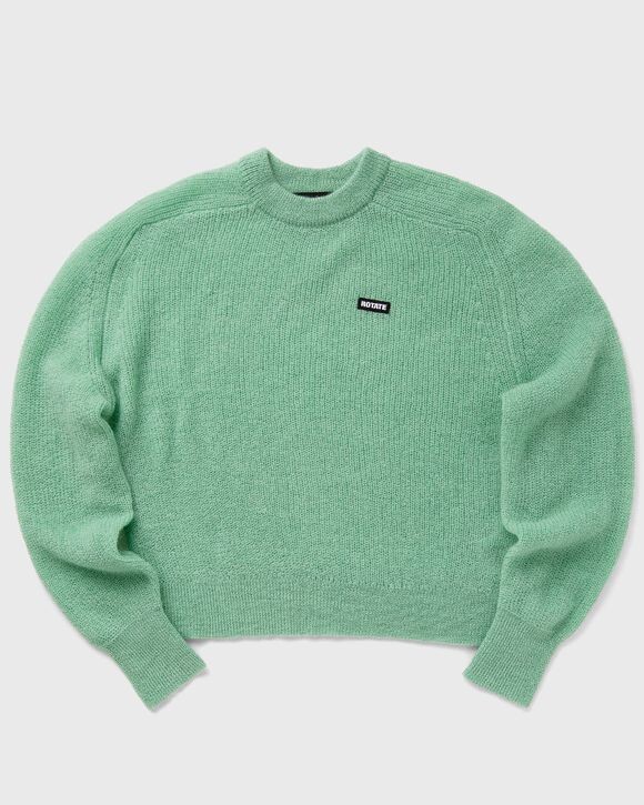 

Пуловер Rotate Birger Christensen Light Knit Logo Sweater, цвет grayed jade