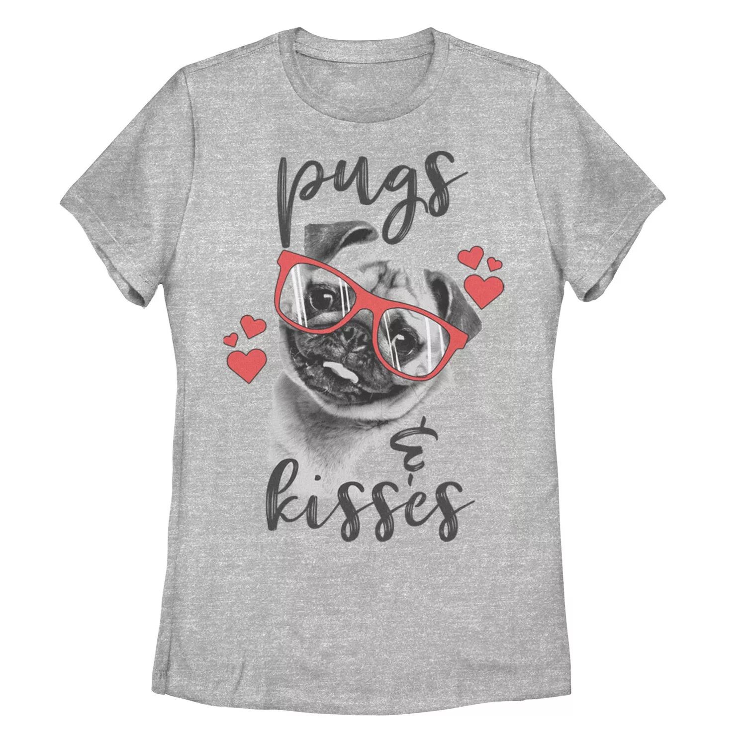 

Футболка для юниоров Pugs And Kisses Red Hearts ко Дню святого Валентина