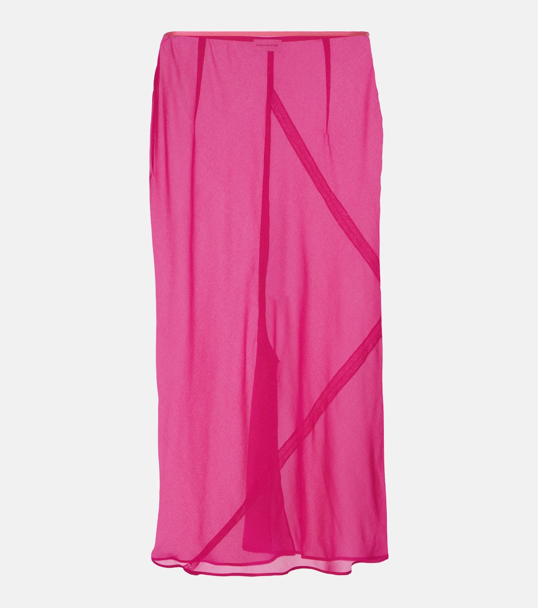 

Юбка миди из смесового шелкового атласа Dries Van Noten, фуксия