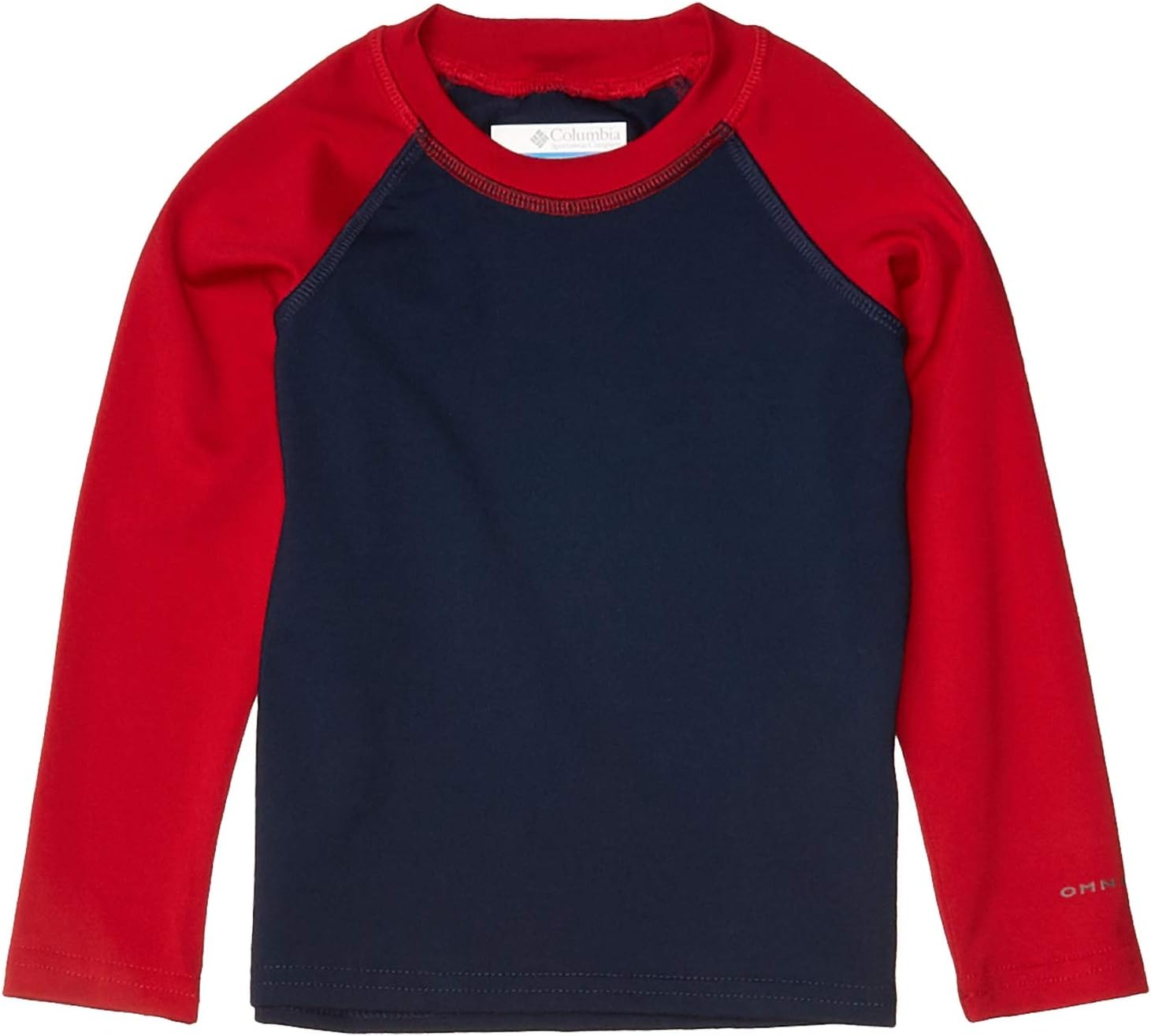 

Лонгслив Columbia Kids Sandy Shores Long Sleeve Sunguard (Toddler), цвет Collegiate Navy/Mountain Red