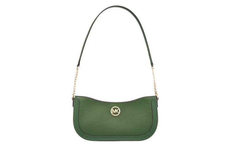 

MICHAEL KORS Сумка-мессенджер из кожи Crescent, маленькая, женская, цвет: коричневый/молочно-белый/зеленый