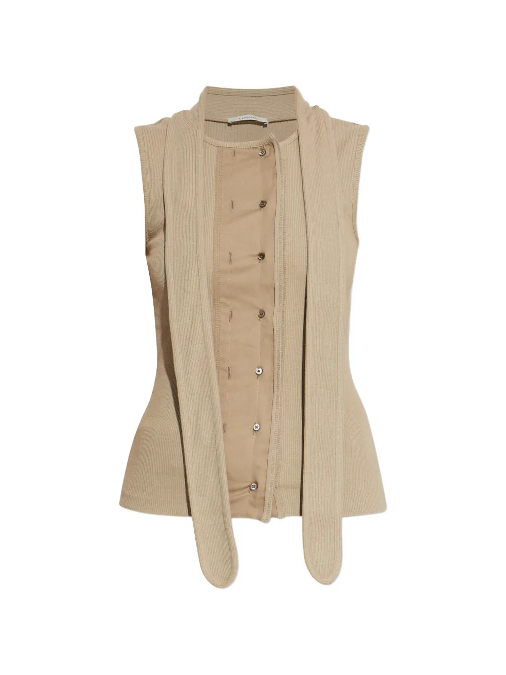 

Топ в рубчик с шарфом Lemaire, бежевый