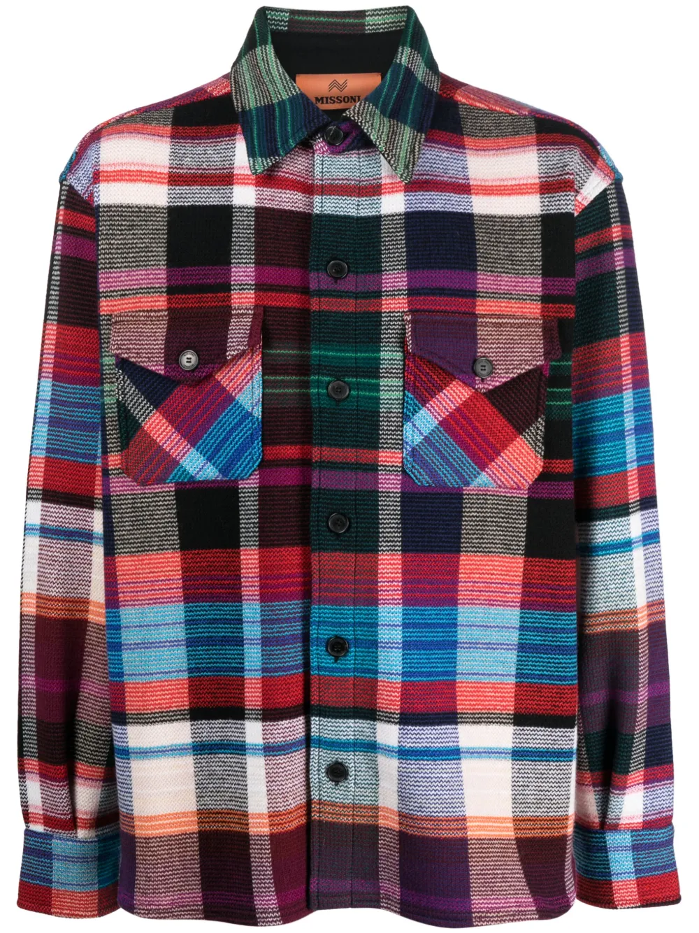 

Клетчатая рубашка из смесовой шерсти Missoni, синий