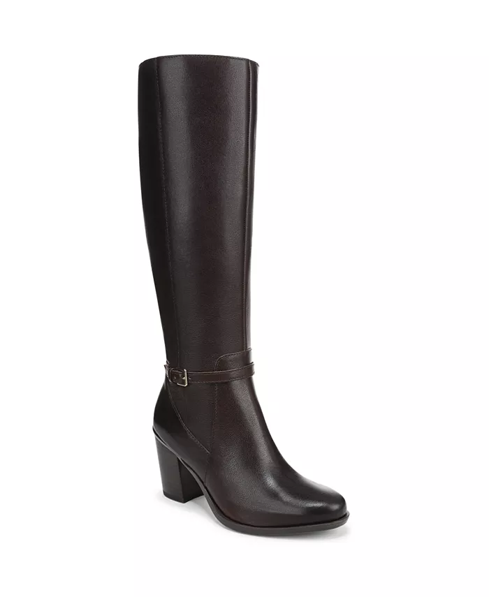 Женские сапоги Kalina Extra Wide Calf до колена с квадратным каблуком Naturalizer, коричневый