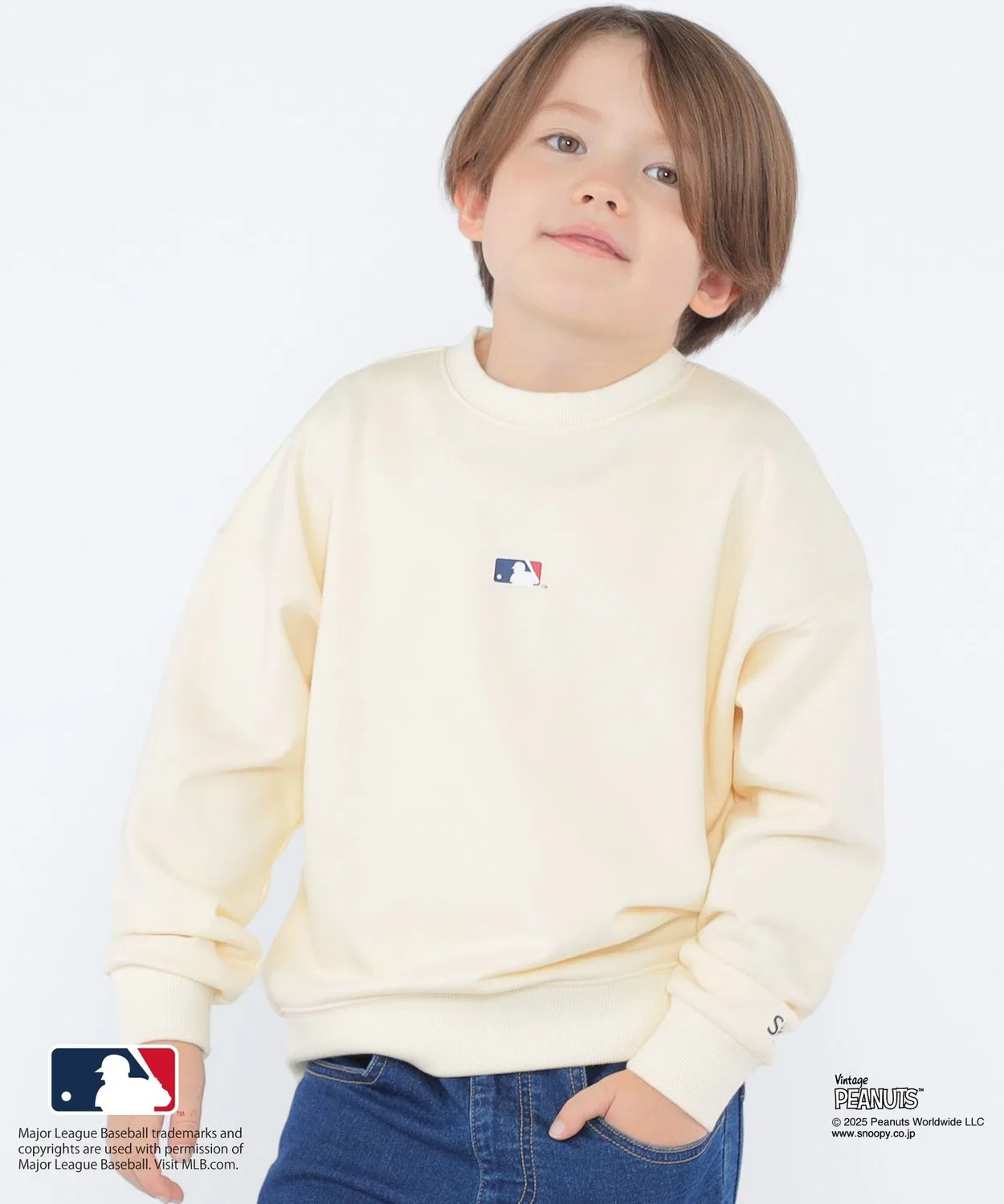 Свитшот детский PEANUTS×MLB SHIPS KIDS 100-125 см офф-белый