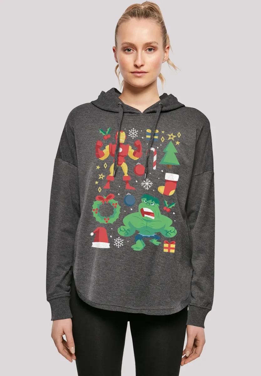 

Толстовка F4NT4STIC "Marvel Universe Iron Man and Hulk Christmas", принт, цвет Charcoal