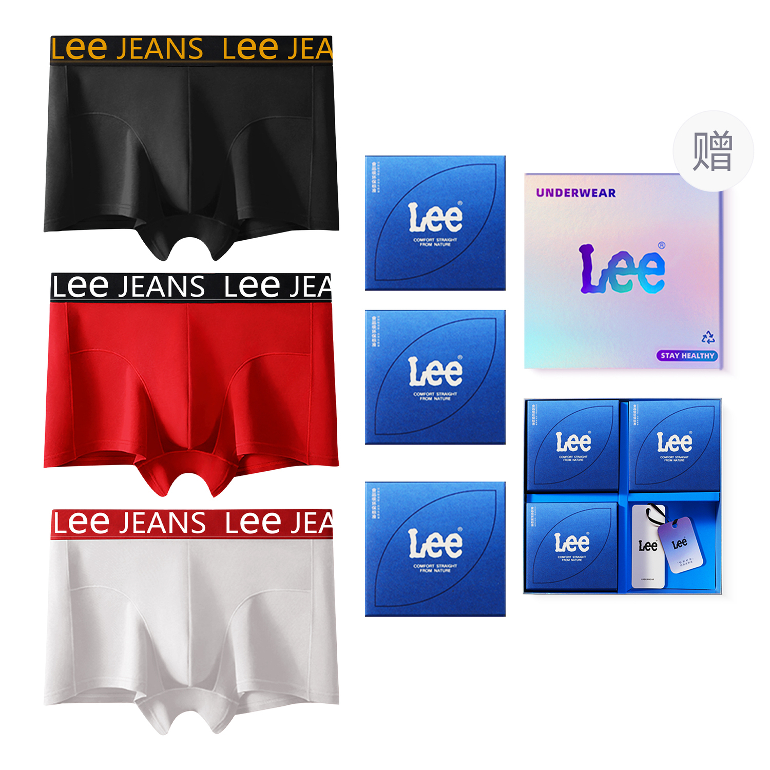 

Классические трусы 101 для мужчин, набор из 3 штук Lee, белый