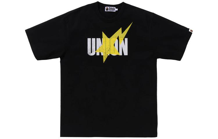 

Bape X Union пигментная окрашенная футболка A BATHING APE, черный