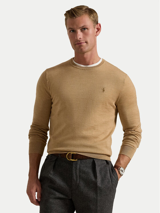 

Свитер slim fit 710946143009 Polo Ralph Lauren, бежевый