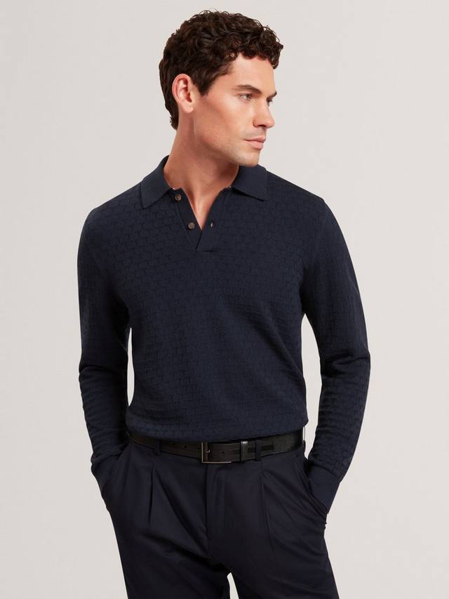 

Gaten Cotton Blend Polo Jumper Ted Baker