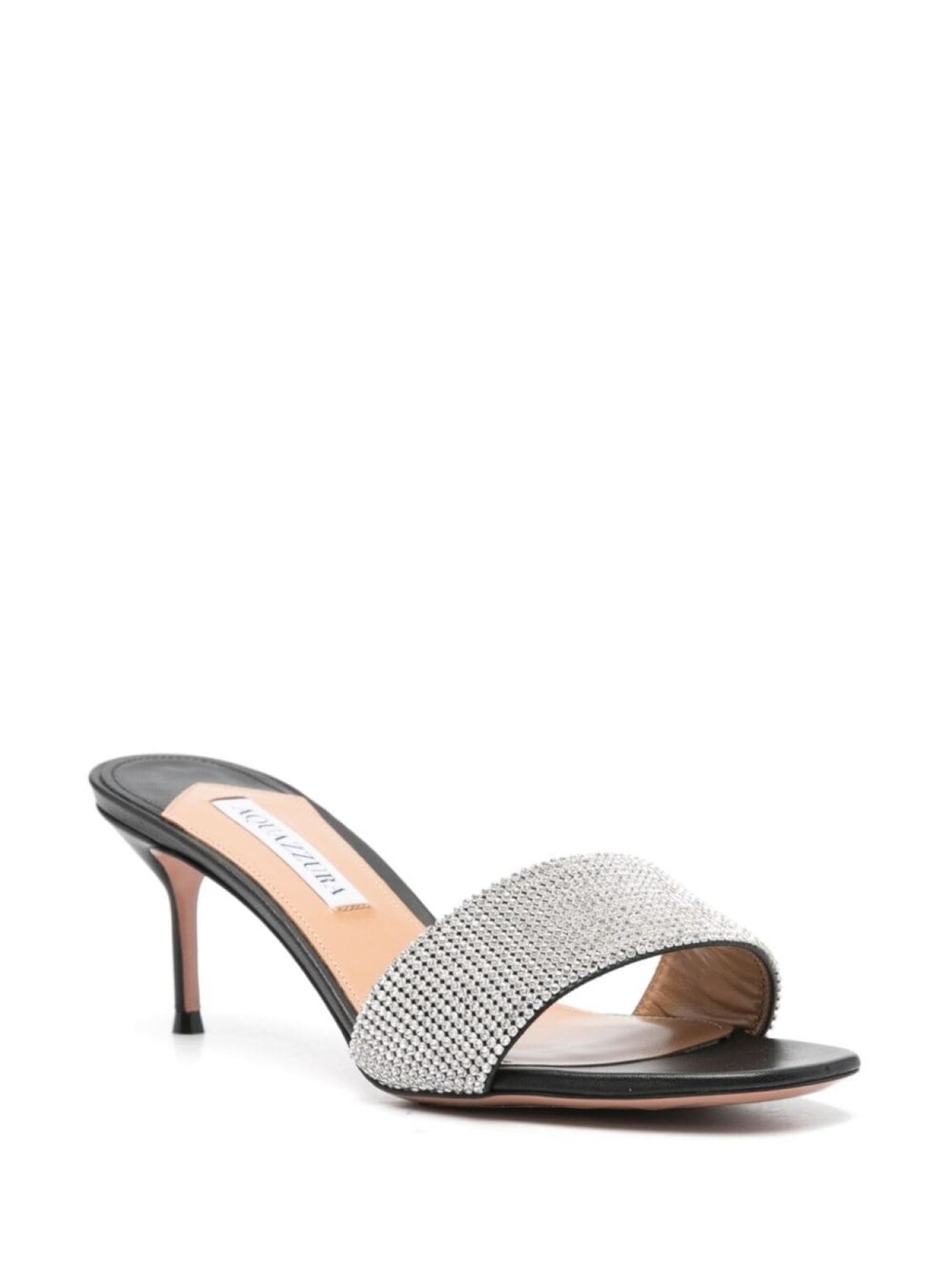 Aquazzura мюли Wonderland 65 с кристаллами, черный