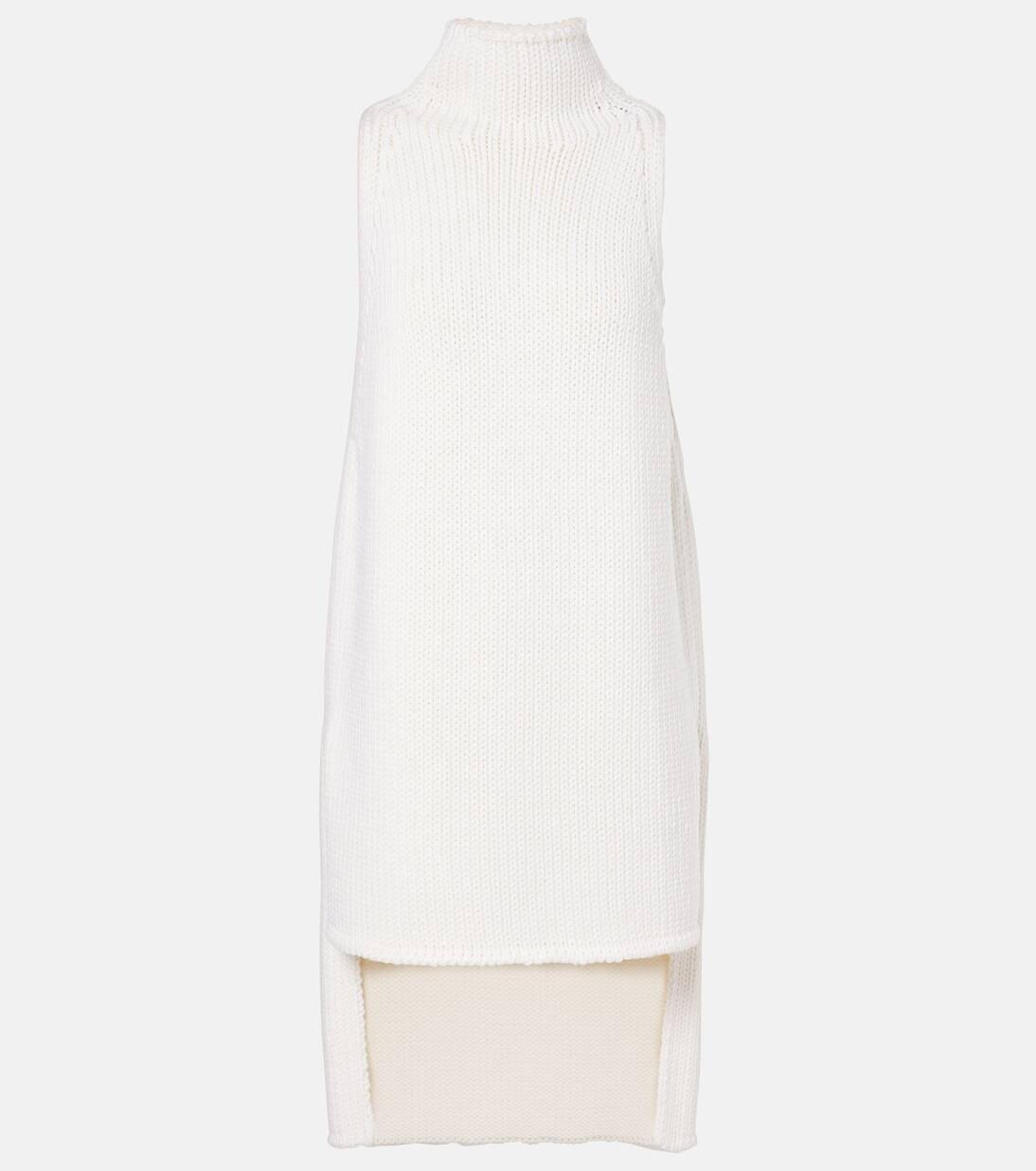 

Верх из шерстяной водолазки с накидкой Alaïa, цвет blanc naturel