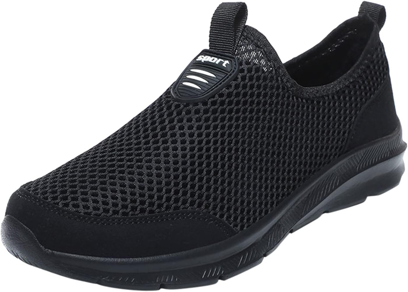 

Мужские прогулочные туфли, спортивные беговые кроссовки с вязаной сеткой, теннисные повседневные туфли, легкая дышащая обувь для тренировок, слипоны, высокие носочные кроссовки Nvtuuer, черный