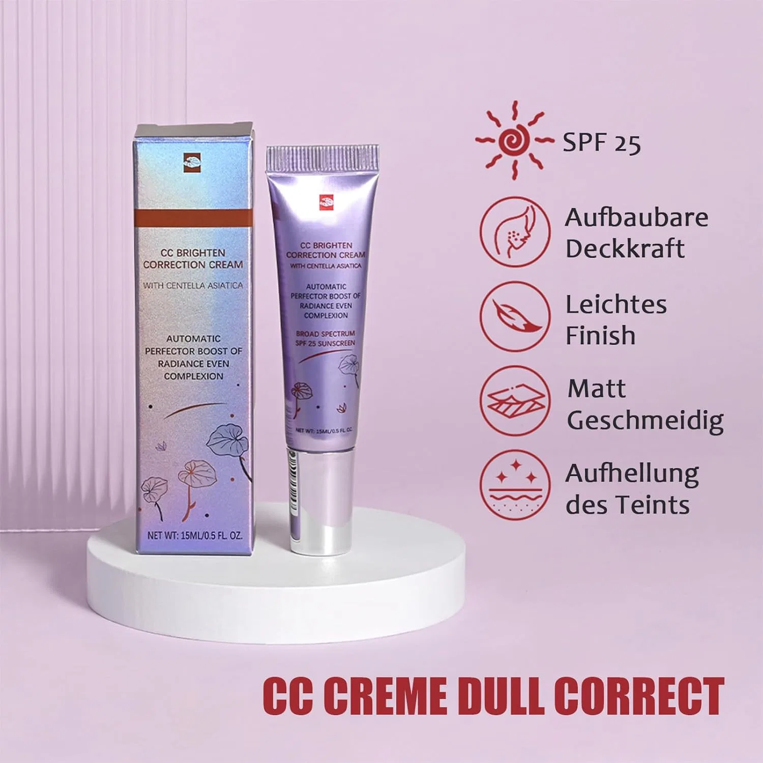 Крем для лица SPF EONFAVE CC- для коррекции тона лица с центеллой азиатской — фото 4