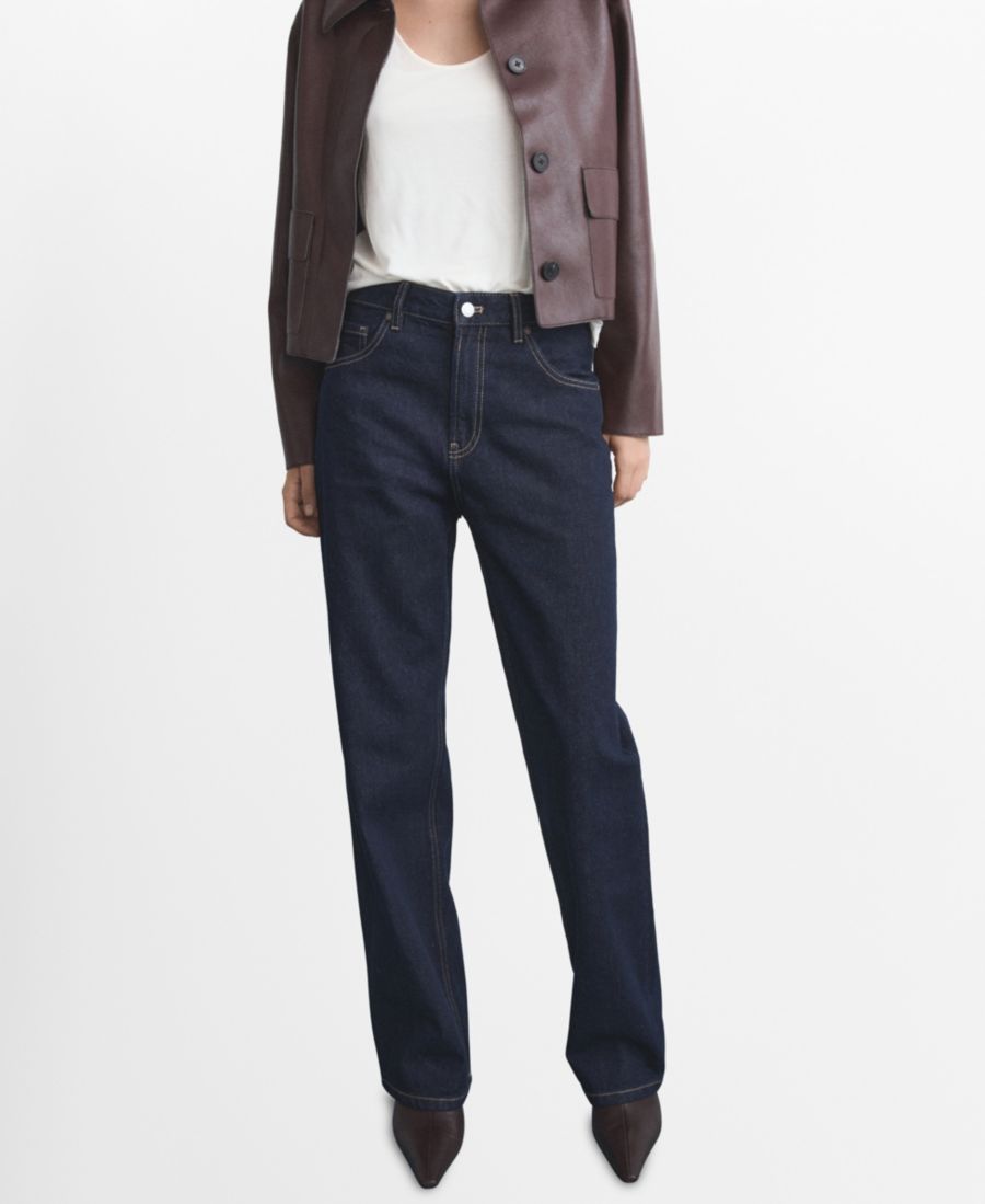 

Женские джинсы Miami средней посадки прямого кроя MANGO, Open Blue