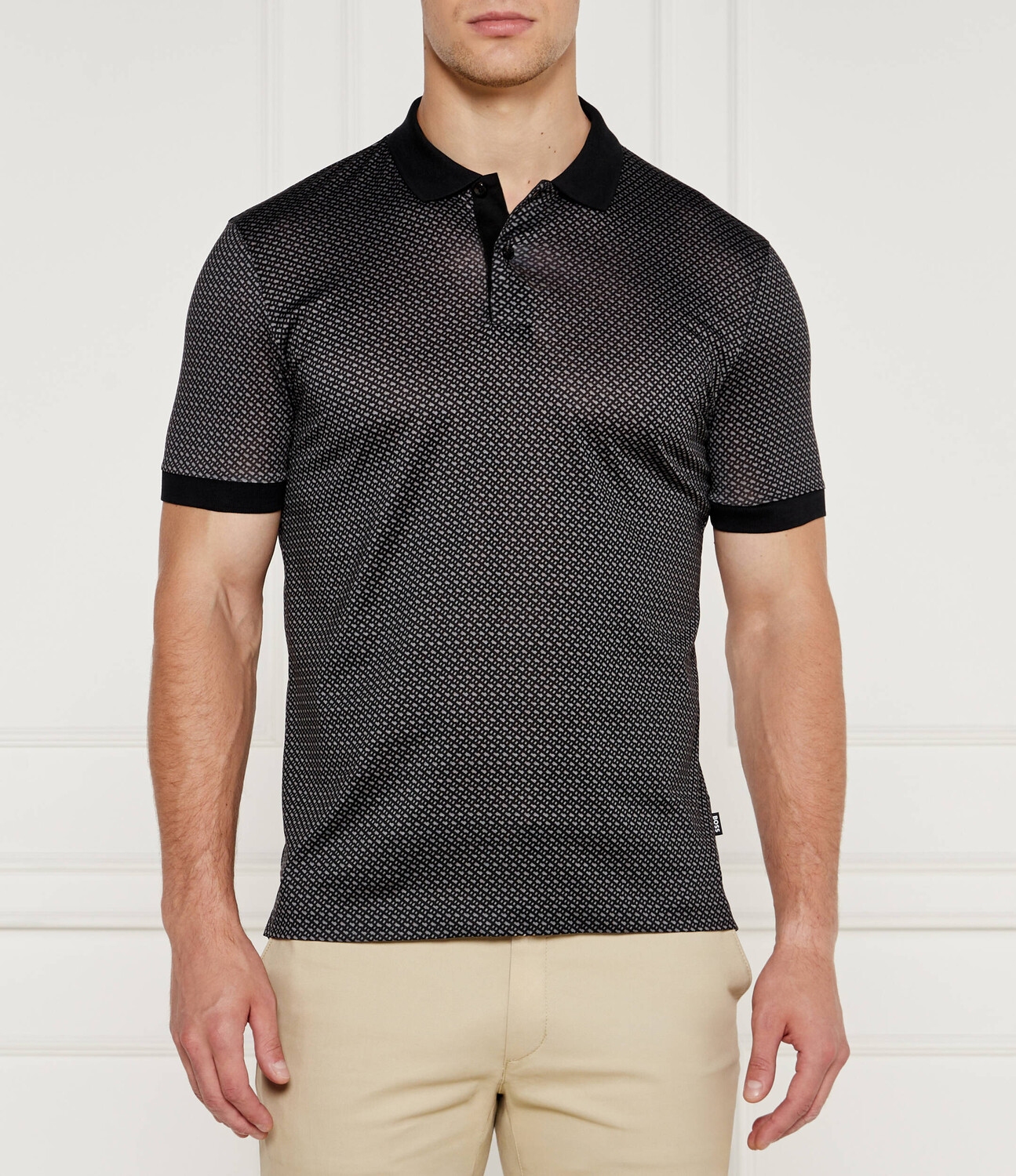 

Поло BOSS BLACK H-Parlay Regular Fit, черный