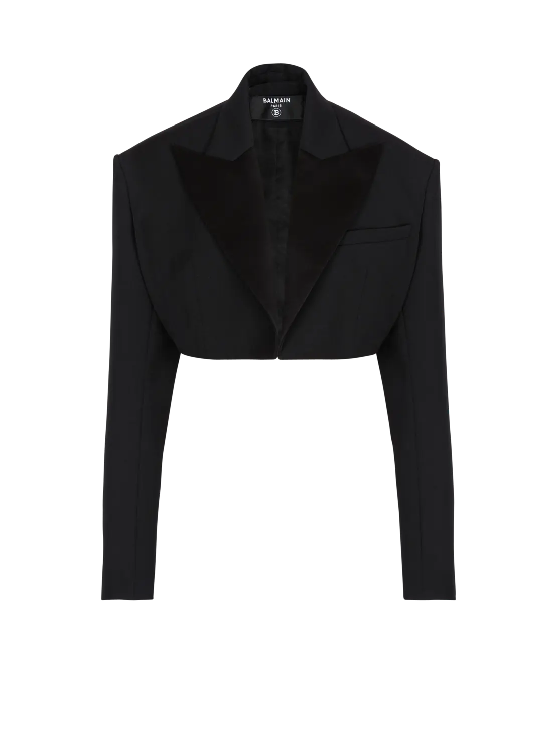 

Укороченный жакет из грана-де-пудре Balmain, черный