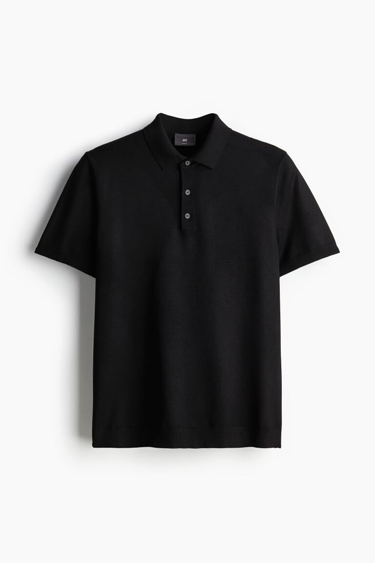 

Рубашка-Поло узкого кроя H&M, черный