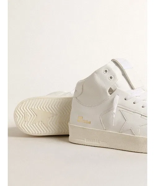 Мужские высокие кроссовки Stardan из экокожи Golden Goose белые — фото 4