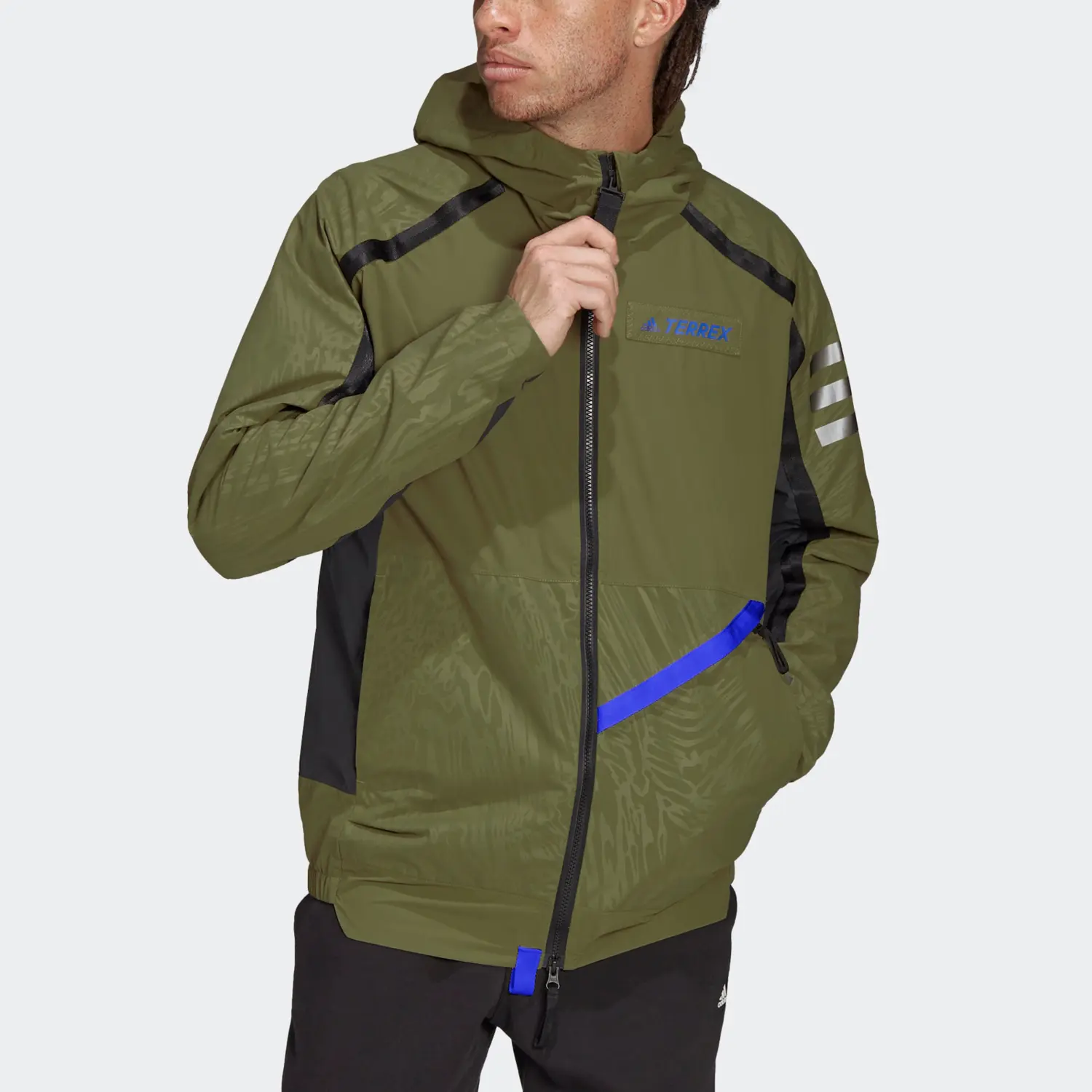 Куртка Terrex мужская, цвет глиняно-зеленый Adidas — фото 2
