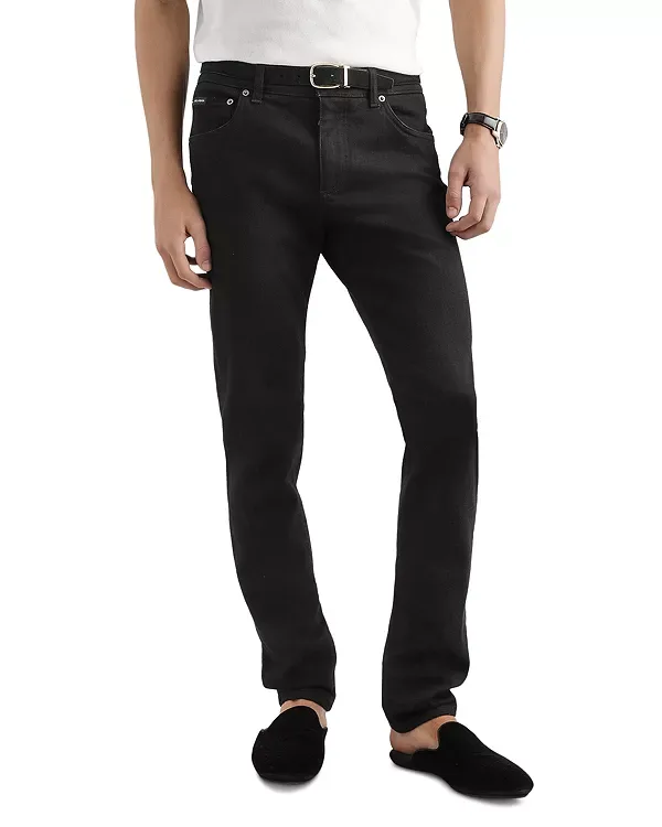 Джинсы прямого кроя светлого оттенка Dolce & Gabbana, Black