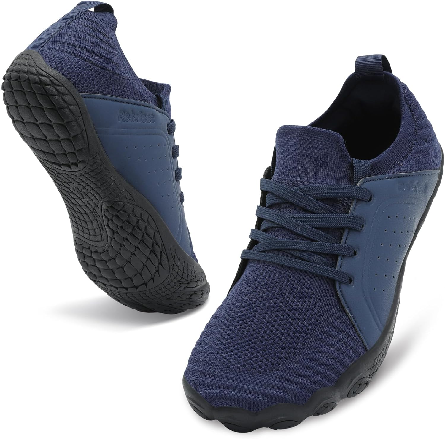 

Мужские кроссовки для трейл-раннинга relxfeet, босоножки, минималистичный дизайн с широкой носочной частью, нулевая разница в высоте, нескользящая резиновая подошва для тренажерного зала, походов и прогулок, темно-синий