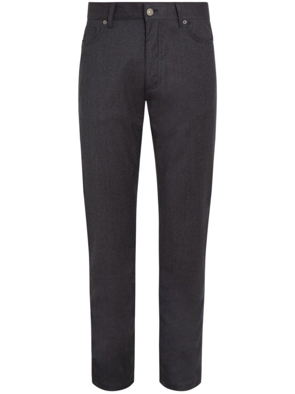 

Zegna Roccia stonewashed wool trousers, черный