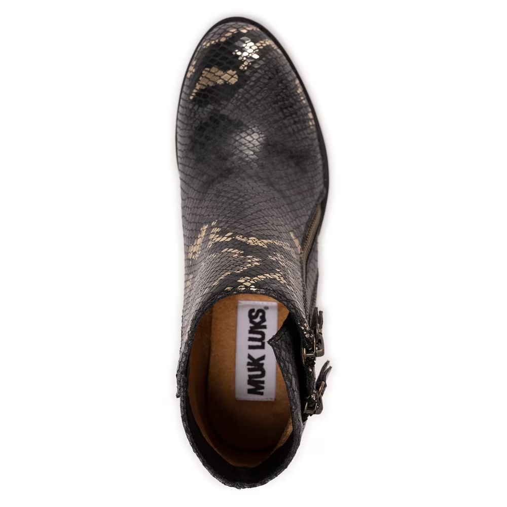 Ботильоны на блочном каблуке Yellowstone Yardley от Muk Luks, black snake — фото 4