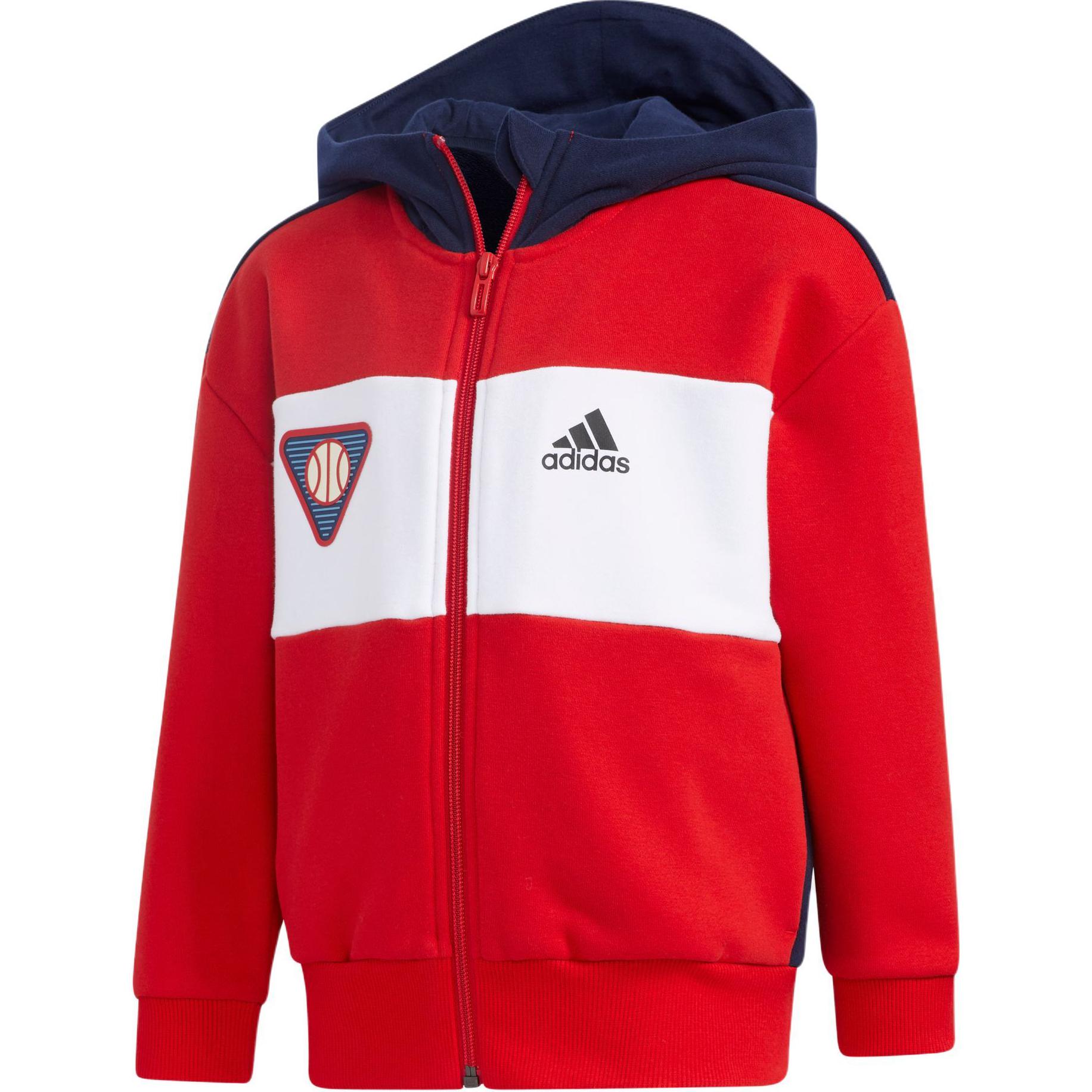 Куртки и пальто красные/темно-синие для детей 3-7 лет Adidas — фото 2