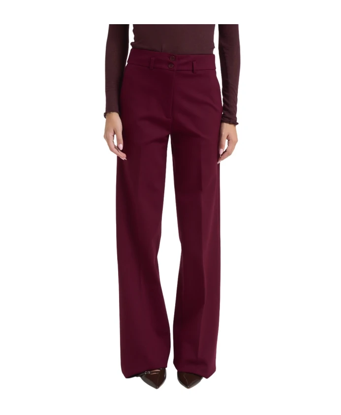 

Бордовые брюки-палаццо прямого кроя Manila Grace, красный