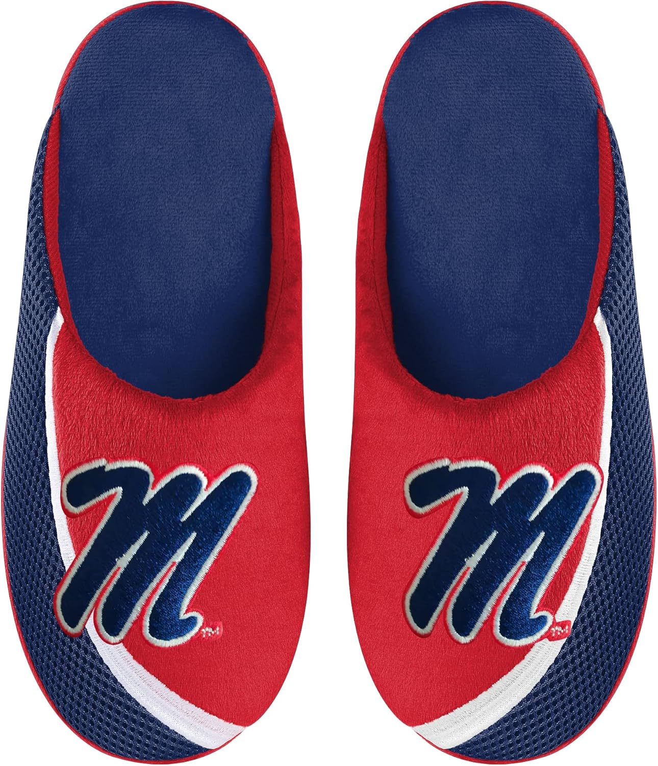 

Мужские тапочки FOCO NCAA 2022 с большим логотипом и цветной окантовкой, Ole Miss Rebels