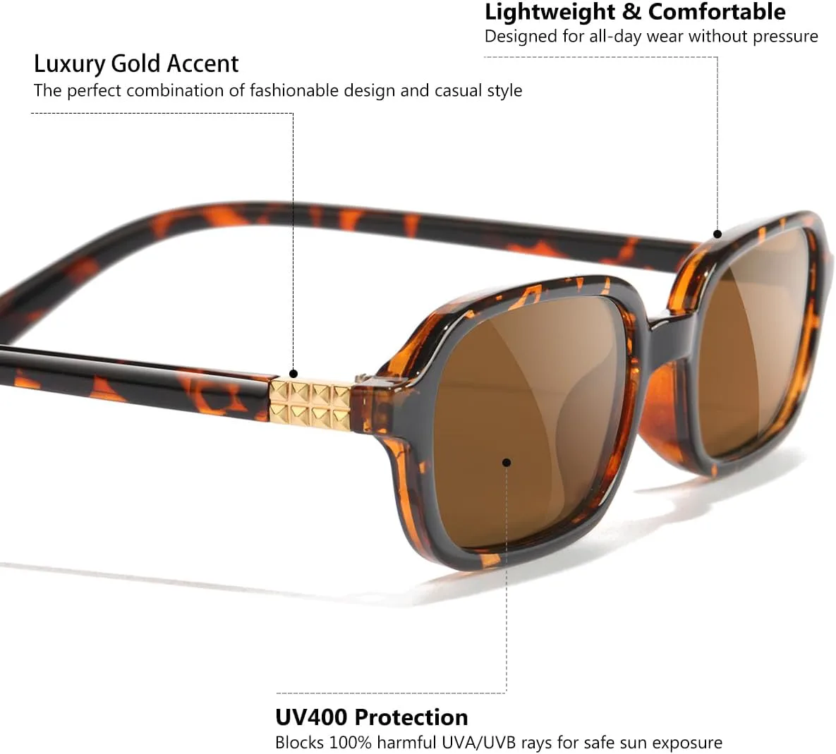 

Прямоугольные ретро-солнцезащитные очки для женщин и мужчин, модные, в маленькой квадратной оправе, в стиле 90-х GFUIARA, 3pack Black/Leopard-brown/Brown