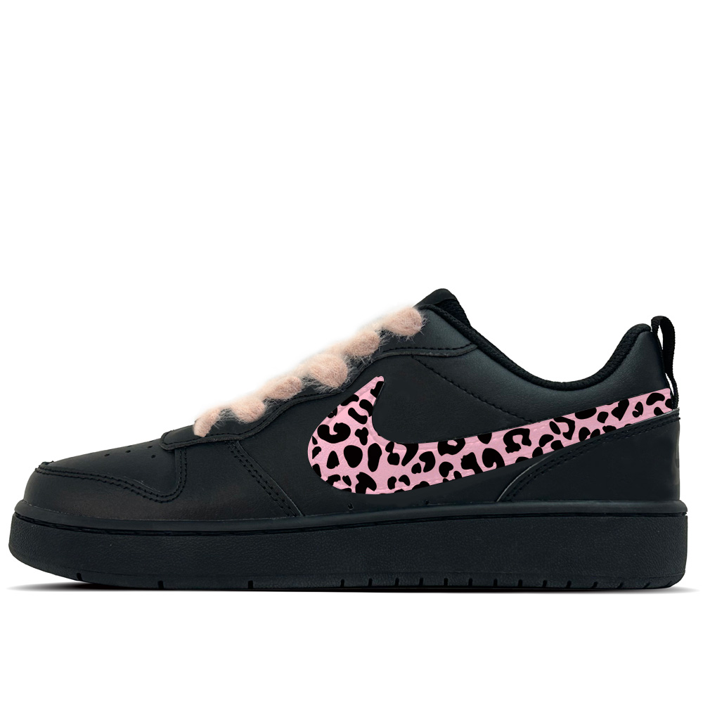 

Nike Court Borough Sweet Leopard Wadding Leather Slip Resistant Abrasion Resistant Low top детские скейтборд-кроссовки