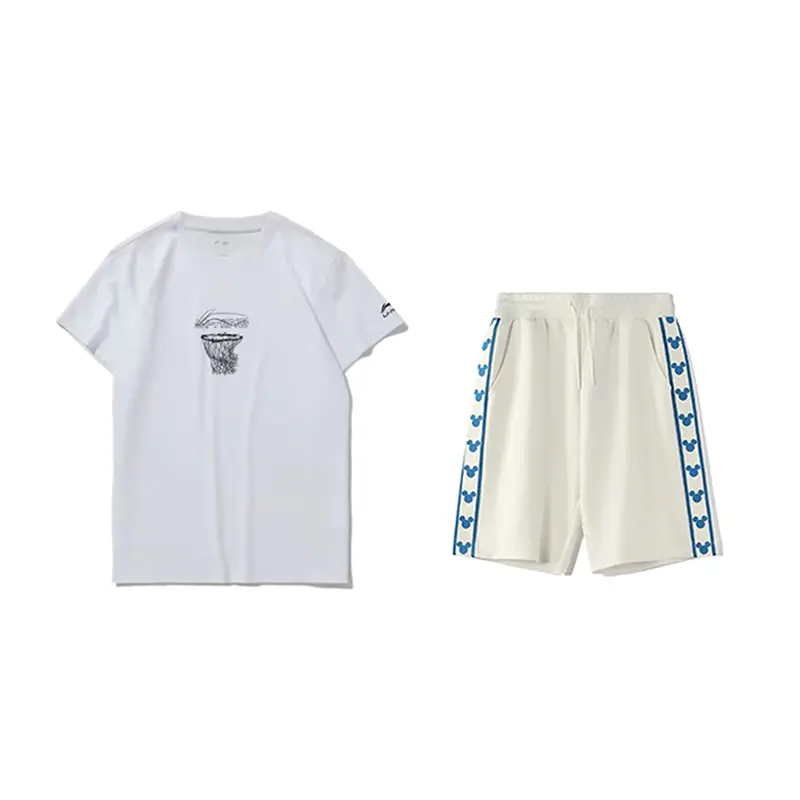 

LiNing Casual Sportswear Unisex Li-Ning, set (белый short-sleeved shirt+champagne белый shorts)