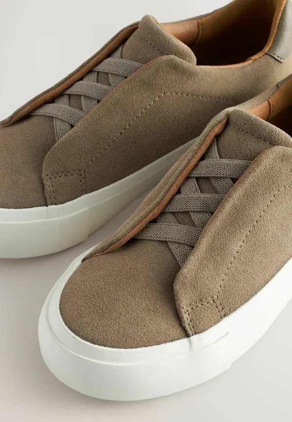 Кроссовки Next Standard fit, модель elastic lace smart trainers, нейтральный цвет — фото 3