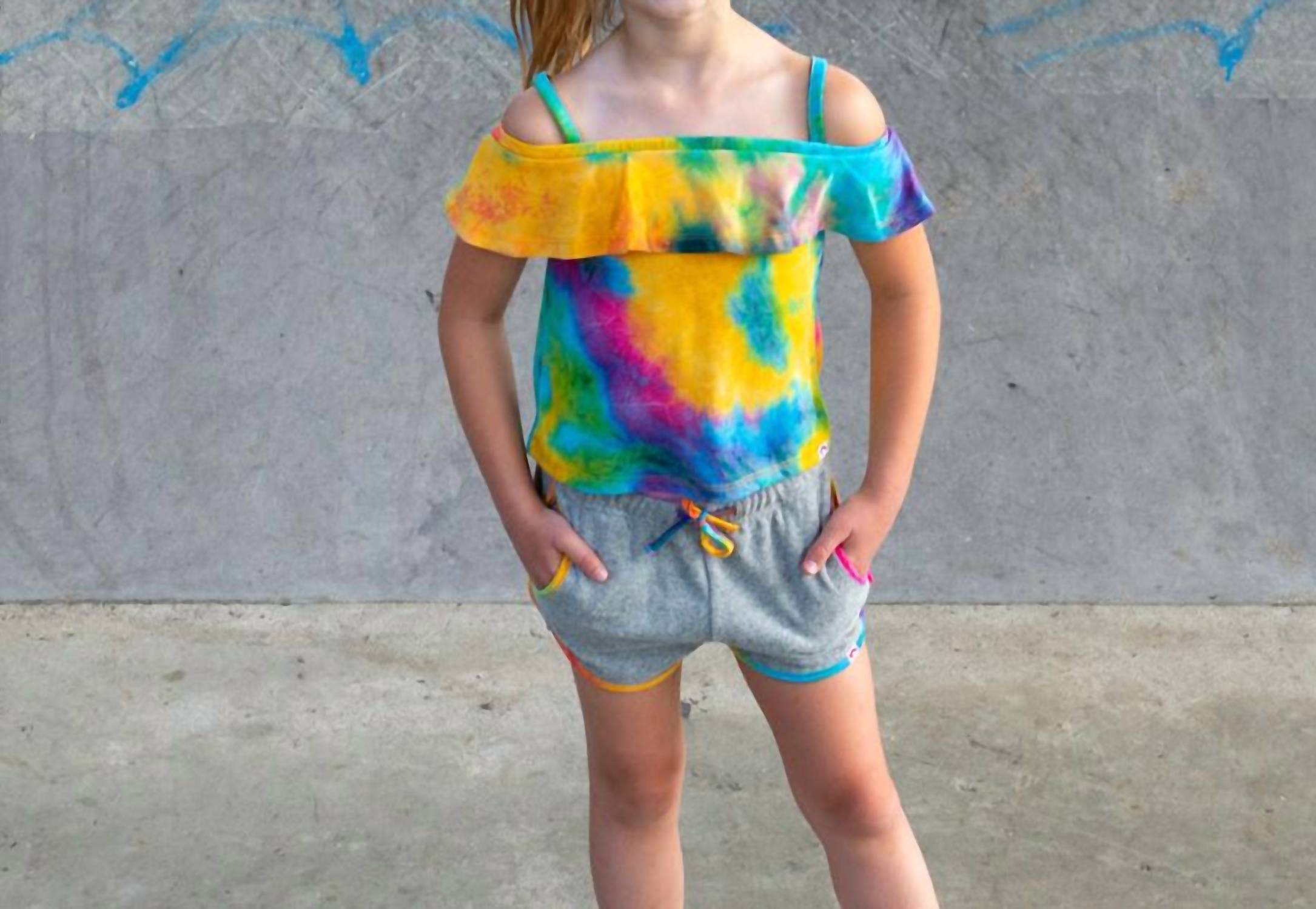 

Футболка Avila Tank в технике тай-дай с радужным узором Appaman, Happy Tie Dye